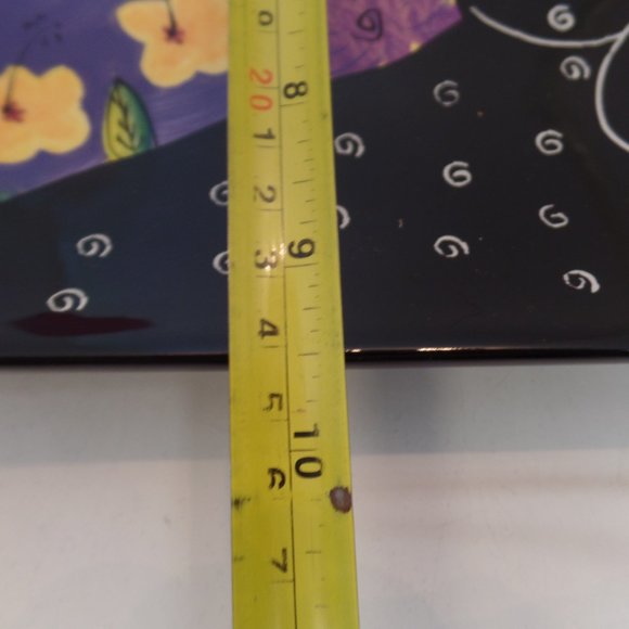 Naylor Designs 2004 Hand Painted Ceramic Hanging Plate 13.5" L X 9.5" T Lady Sip - Picture 8 of 12